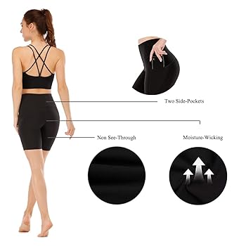 Lianshp High Waist Yoga Shorts for Women Tummy Control